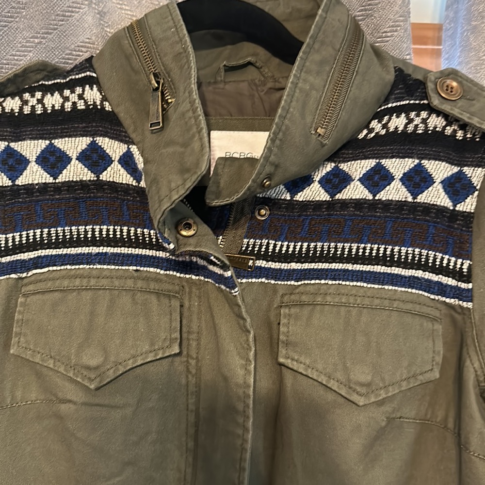 Bcbgeneration Green Utility Jacket Size Medium - image 2